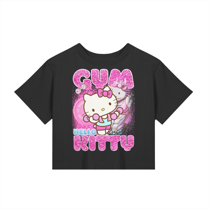 Hello kitty ,Gym kitty,Crop top,Gym ,MOQ1,Delivery days 5